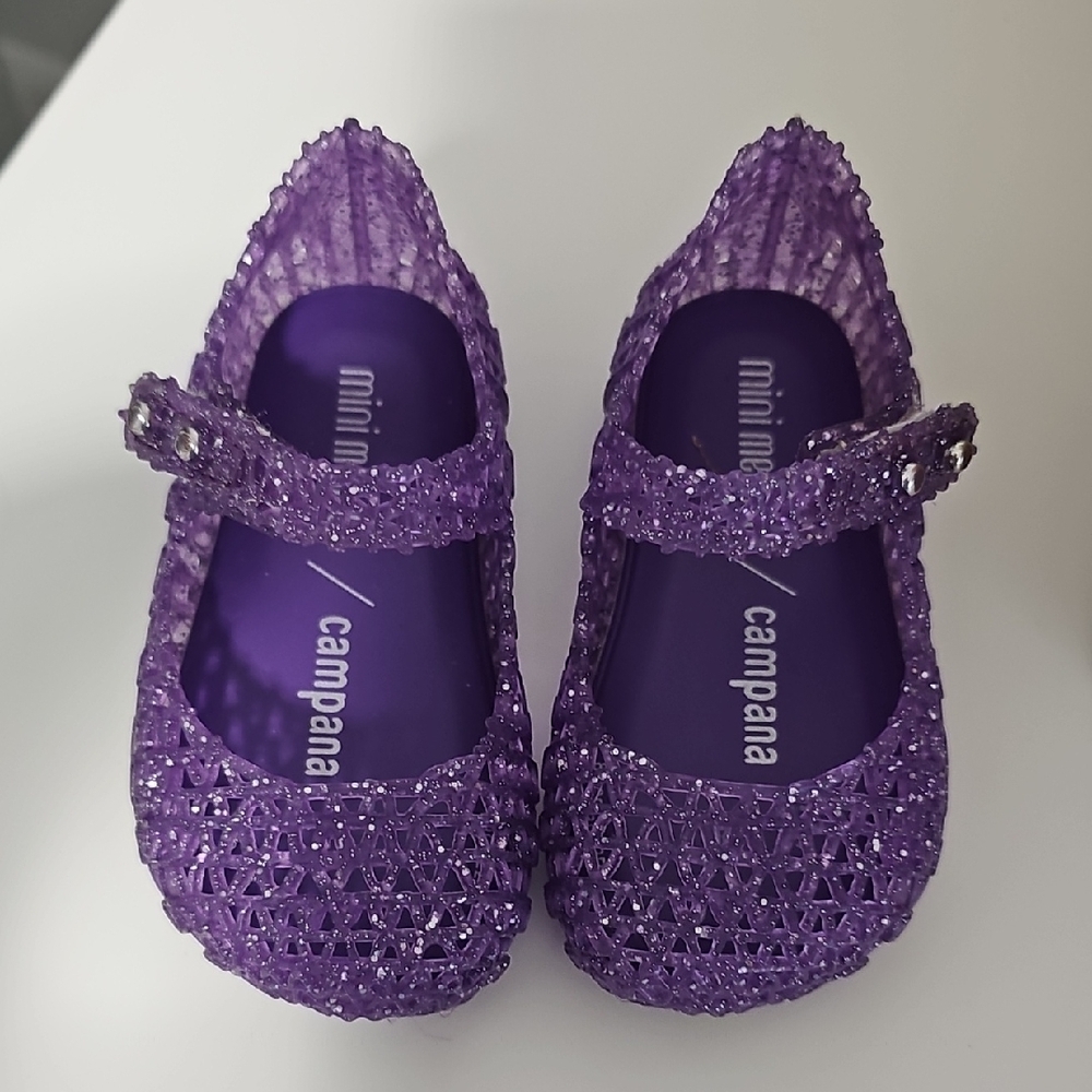 Mini Melissa Purple Glitter Dress Shoes